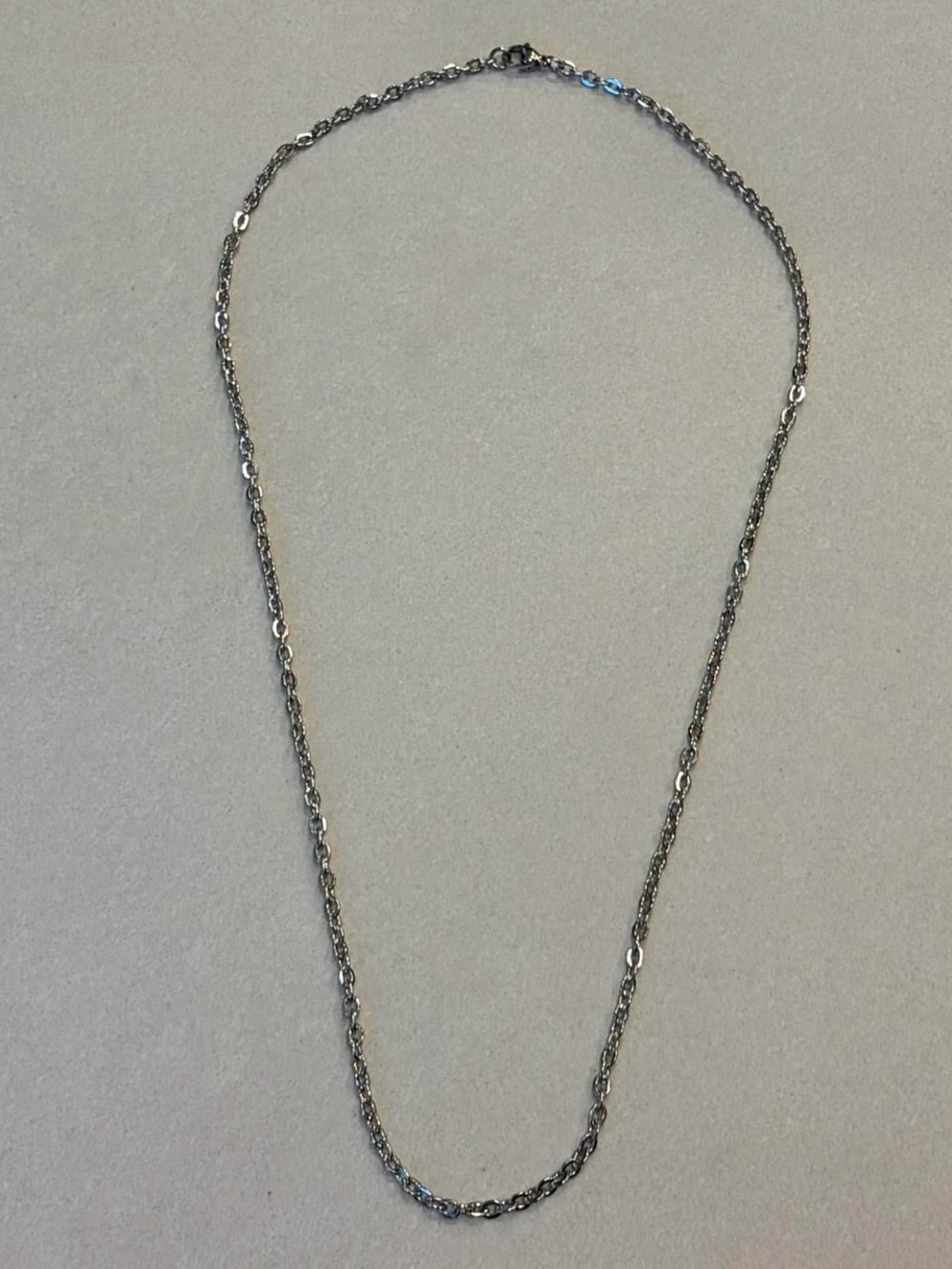 Silver Chain Shiny Necklace Minimalist Thin Link Chain Unisex Mens And Womens